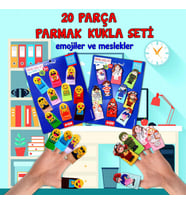 2 Set - 20 Parça Tox Emojiler ve Meslekler Parmak Kukla T106 T762
