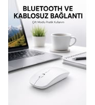 Bluetooth Kablosuz Wireless Mouse Şarjlı Sessiz Ergonomik 5000 DPI Fare