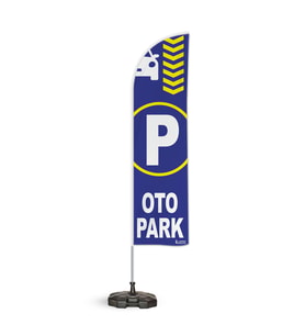 Otopark Temalı Yelken Bayrak Takımı Kırmızı 1 adet