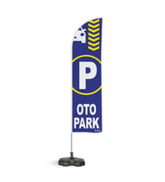 Otopark Temalı Yelken Bayrak Takımı Kırmızı 1 adet