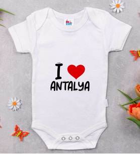 BK Kids I Love Antalya Tasarımlı Bebek Body Zıbın - Model 1