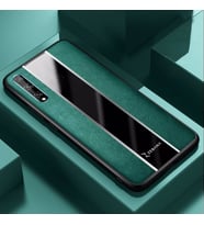 Huawei P Smart S Kılıf Zebana Premium Deri Kılıf Kahverengi (Yeşil)