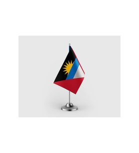 Antigua ve Barbuda Tekli Saten Masa Bayrağı Seti