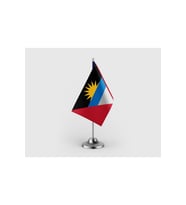 Antigua ve Barbuda Tekli Saten Masa Bayrağı Seti