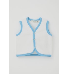 Breeze Erkek Bebek Polar Yelek Düğmeli 0-9 Ay, Beyaz