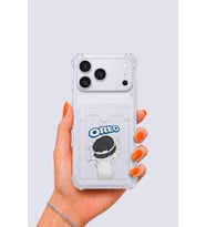 İphone 17 Pro Max Kartlıklı Oreo Desenli Kılıf '+10tl Fark Ile Standart Temperli Cam-siyah