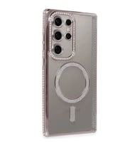 Samsung Galaxy S24 Ultra Kılıf Joke Simli Magneticsafe Kılıf - Pembe