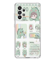 Samsung Galaxy A13 Uyumlu Tatlı Dinozor Kawaii Tasarımlı Şeffaf Telefon Kılıfı