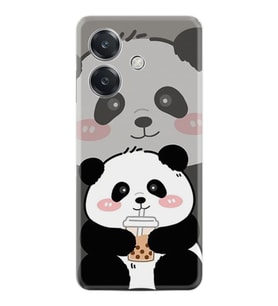 Oppo A3 Kılıf Boutique Baskılı Resimli Milkshake Panda Pcode -058