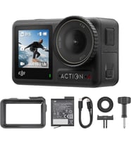 Osmo Action 4 Essentiel Paketi - 1/1,3 inç sensörlü 4K/120 IPS su geçirmez aksiyon kamerası, düşük ışıkta çarpıcı görüntüler, 10 bit D-Log M, 1770 mAh pil genişletilmiş
