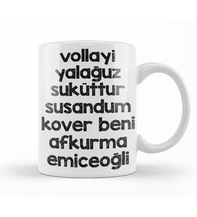 Karadeniz Sözleri Afkurma Emiceoğli Kupa Bardak Porselen
