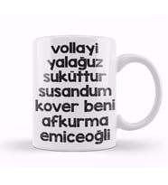 Karadeniz Sözleri Afkurma Emiceoğli Kupa Bardak Porselen