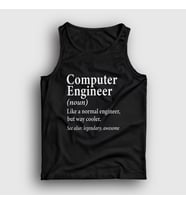 Presmono Unisex Beyaz Computer Engineer Hediye Bilgisayar Mühendisi Atlet 536823tt (Siyah)