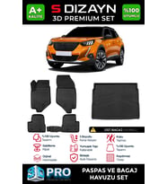 Drs Tuning Peugeot 2008 3D Pro Havuzlu Paspas ve Üst Bagaj Havuzu Seti (2'li SET) 2019-2023 A+ Kalite