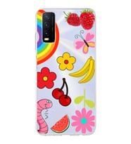 PrintiFy Vivo Y11s ile Uyumlu 1mm Slim Fit Water Color 5 Baskılı Şeffaf  Kılıf