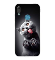 PrintiFy Huawei Y6 ile Uyumlu Kedi 2 Kamera Korumalı Şeffaf Kılıf