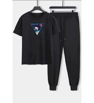 Unisex Space Baskılı 2'li Eşofman Takımı (Siyah)