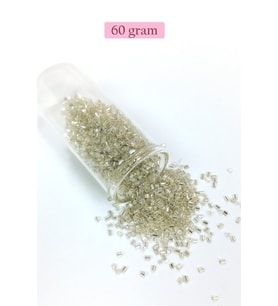Kesme Cam Boncuk 2mm - 60 Gram - Şeffaf Gümüş - BNC378