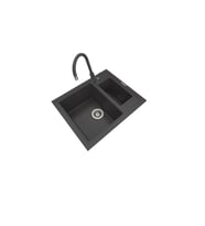 POLEX Cristalüx Granit Eviye P-04+Swan-3 Antrasit