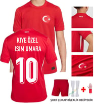 Yeni Sezon Türkiye 2024 Kırmızı Çocuk Forması Şort Çorap Bileklik Hediyeli