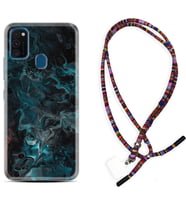 Samsung M21 M22 M23 M30 M31S M32 Kılıf Boyun Asklı Rasta Silikon Colorful Abstract 1384