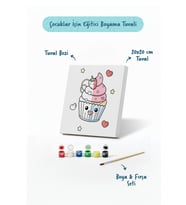 Cupcake Fil Boyama Tuvali – Şövalesiz Boya Seti 20x20