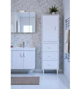 Eliusta Alia Çok Kullanışlı Dolap G:45 cm Üst Bölme Kapaklı Alt Bölme Çekmeceli 45x138x32,5 cm Modüler Dolap