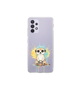 Samsung Galaxy A32 ile Uyumlu Splash Mirket Tasarımlı Şeffaf Silikon Kılıf
