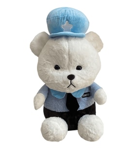 Oyuncak Peluş Sevimli Mavi Kıyafetli Şapkalı Ayı Uyku Arkadaşım 45 cm