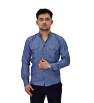 Erkek Spor Likralı Gömlek BGL-ST04343 (İndigo)