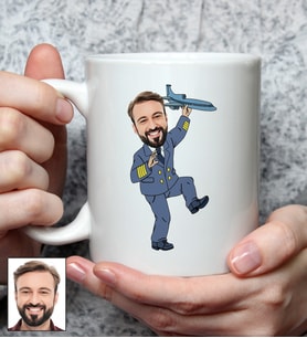 Kişiye Özel Pİlot Tasarımlı Karikatürlü Kupa Bardak 102