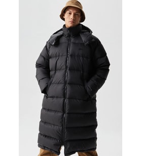 Lacoste Down Fill Parka Uzun Boy Kaz Tüyü Dolgulu Çıkartılabilir Kapüşonlu Erkek Parka Siyah
