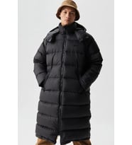 Lacoste Down Fill Parka Uzun Boy Kaz Tüyü Dolgulu Çıkartılabilir Kapüşonlu Erkek Parka Siyah