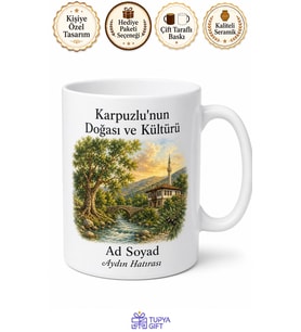 Karpuzlu'nun Doğası ve Kültürü Aydın Hatırası Çay Kupası Hediye Bardak