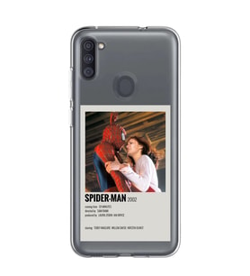 Samsung Galaxy M21 Uyumlu Spider Man Minimalist Poster Desenli Şeffaf Telefon Kılıfı