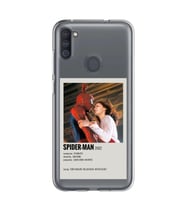 Samsung Galaxy M21 Uyumlu Spider Man Minimalist Poster Desenli Şeffaf Telefon Kılıfı