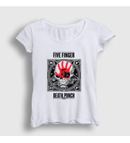 Presmono Kadın Beyaz Logo V2 Five Finger Death Punch T-Shirt 292698tt