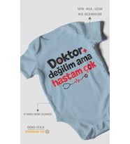 Doktor değilim ama hastam çok! Kısa Kollu Bebek Body %100 Pamuk