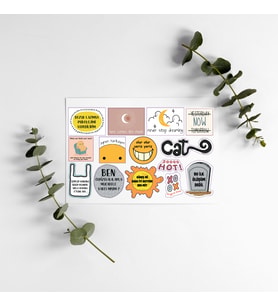 Motto Yazılı Tasarımlı A5 14 Adet Stickers Çıkartma PYTKSTKR38