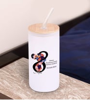 BK Gift Kadınlar Gününe Özel İsimli Beyaz Renk Pipetli Buzlu Cam Bardak 600ml - 3, 8 Mart Kadınlar Günü