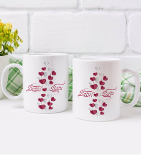 BK Gift Kişiye Özel İsimli Sevgililer Günü Tasarımlı İkili Kupa Bardak-28
