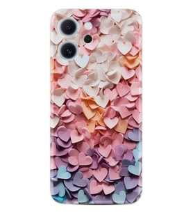 Oppo Reno 14F Kılıf Boutique Baskılı Resimli Renkli Kalpler Pcode -040