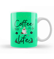 Coffee İs My Life   Funny Coffee Drinks Lover Gift Quote Kupa Bardak Porselen