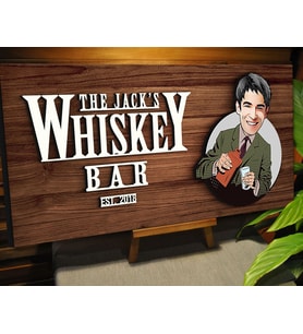 BK Gift Kişiye Özel Karikatürlü Kabartma Tasarım Ceviz Ahşap Bar Tabelası, Home Bar Tabela, Rustik Ev Dekorasyonu, Duvar Dekoru-6