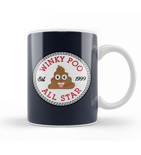 Winky Poo Emoji All Star Converse Logo Kupa Bardak Porselen