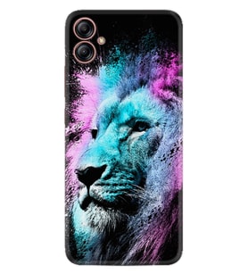 Samsung Galaxy A04E Kılıf Silikon Desen Özel Seri Pink Blue Leon 1603