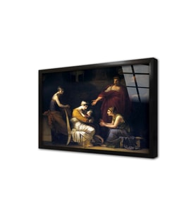 Andromache And Astyanax Çerçeveli Cam Tablo