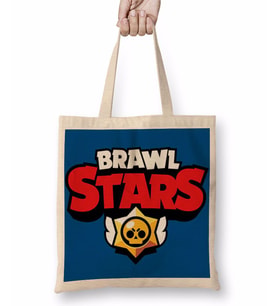 Brawl Stars Logo 04 Bez Çanta Uzun Saplı
