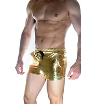 Erkek Gold Lame Short