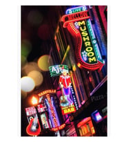 Tüm Işıkların Parlak Olduğu Yer— Broadway, Nashville Tennessee Tablo Ahşap Poster Dekoratif